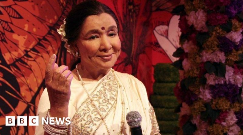 Asha Bhosle's legacy as a celebrated musician depicted in a recording studio.