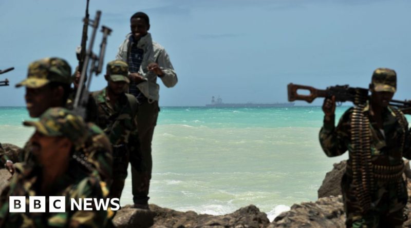Maritime security professionals discussing piracy incidents off Somalia's coast.