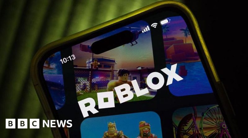 Group of professionals discussing Roblox age verification in an office.