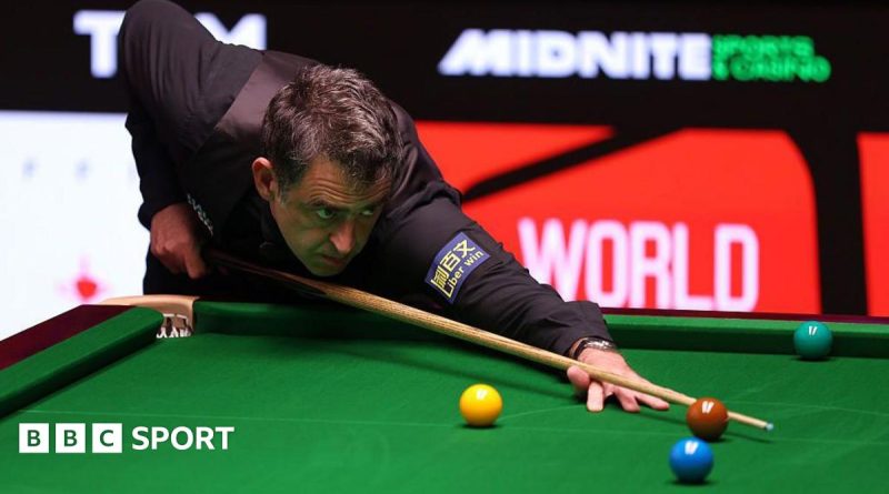 Ronnie O'Sullivan snooker championship player focused on the game.