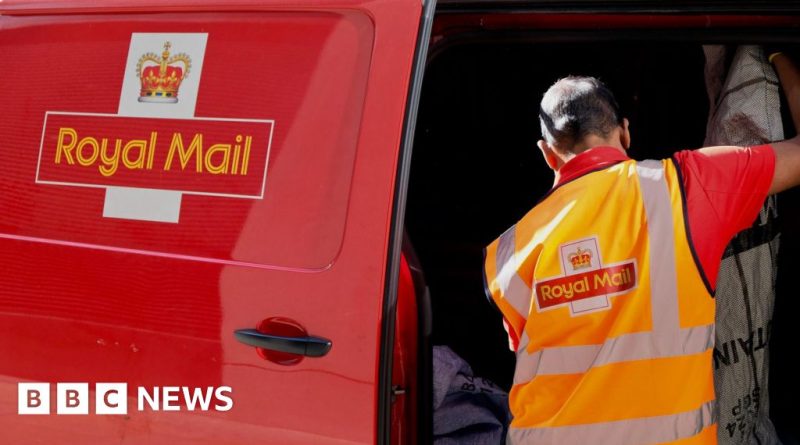 Postal workers collaborating to meet Royal Mail delivery targets in a sorting facility.