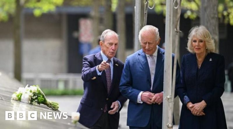 King Charles and Queen Camilla paying tribute at the 9/11 Memorial in New York City.