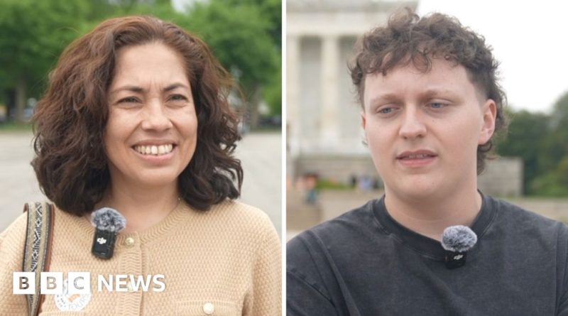 Diverse group enjoying gelato in a park during the King Charles US visit.