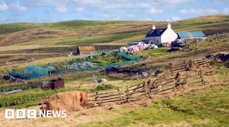 Farmers discussing agricultural issues in Scotland's rural community.