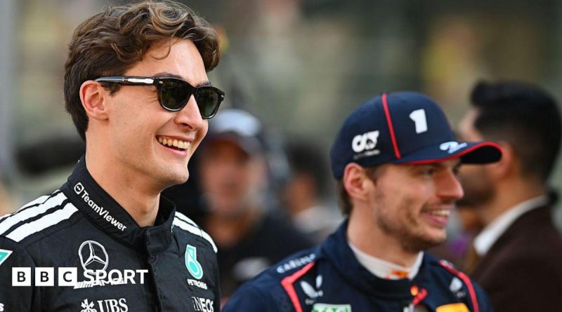 Racing drivers discussing Verstappen's exit from F1 at the racetrack.