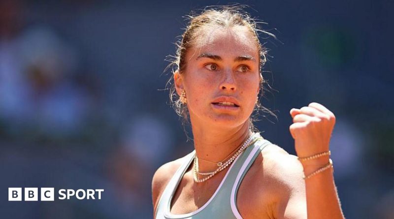 Sabalenka and Osaka competing in the Madrid Open tennis match.