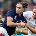 Scotland Women's Six Nations team practicing for the match against Italy.