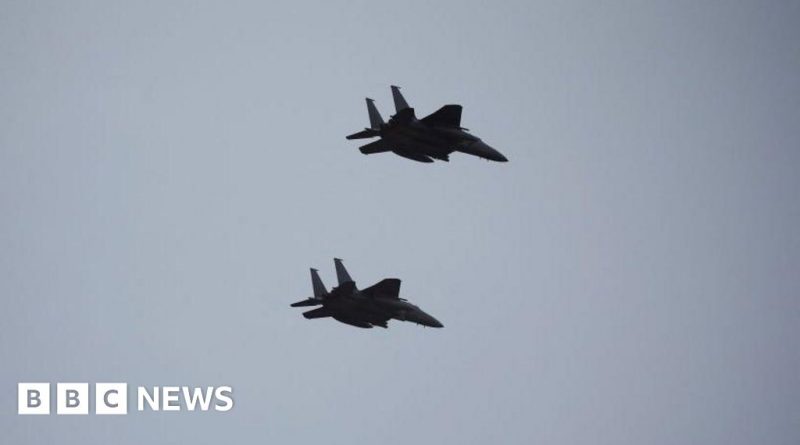 Two South Korean jets in flight during a training exercise incident.