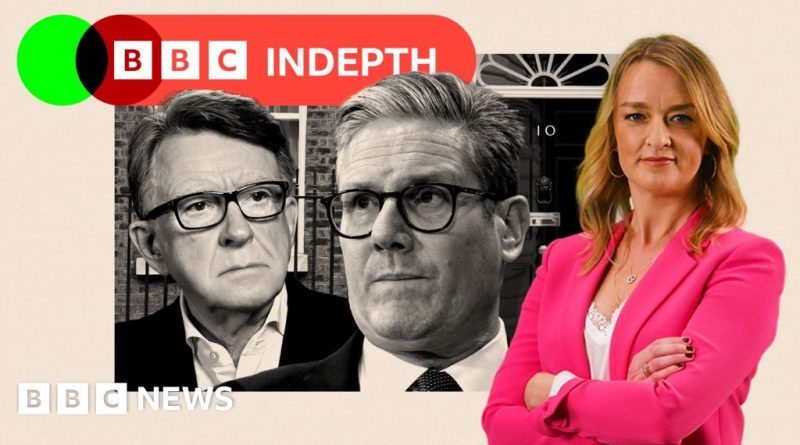 A serious business meeting discussing the Mandelson appointment controversy.