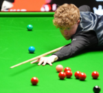 Stan Moody snooker debut at the World Championship, focused on his game.