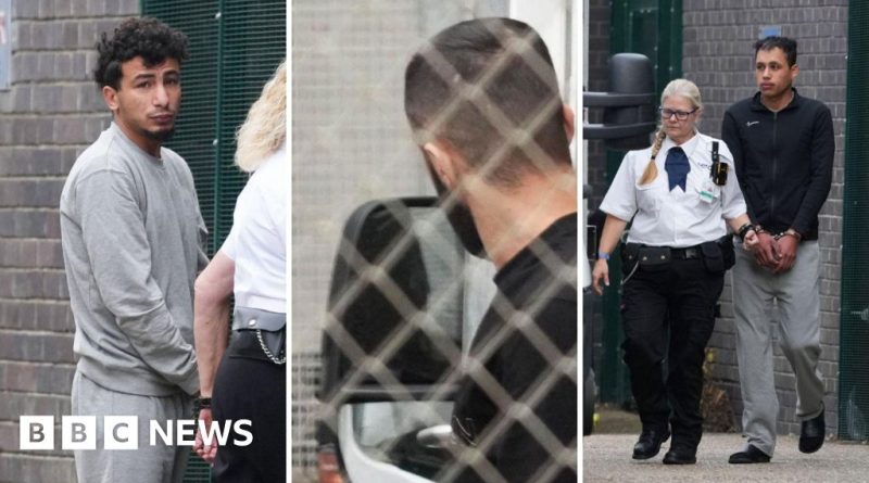 A group discussing safety measures at Brighton beach after the attack.