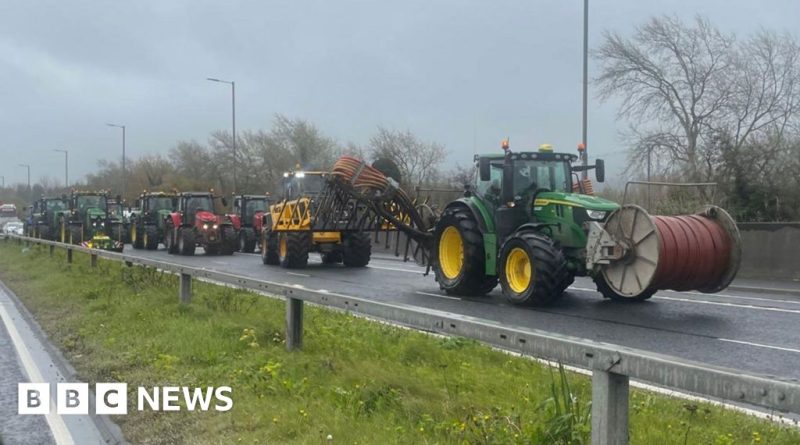 Belfast tractor protest highlighting concerns over rising fuel prices.