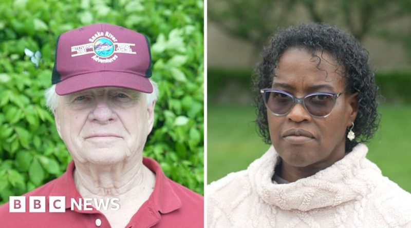 A diverse group discussing the Trump Pope Leo dispute in a public setting.