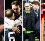 Scottish Premiership split football match with teams competing fiercely.