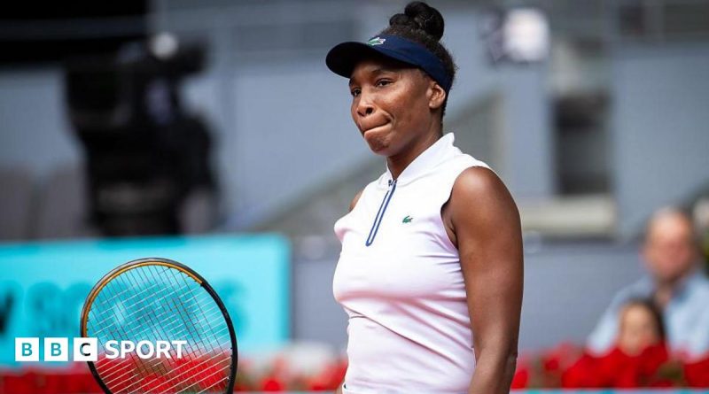Venus Williams loss in a tennis match at the Madrid Open.