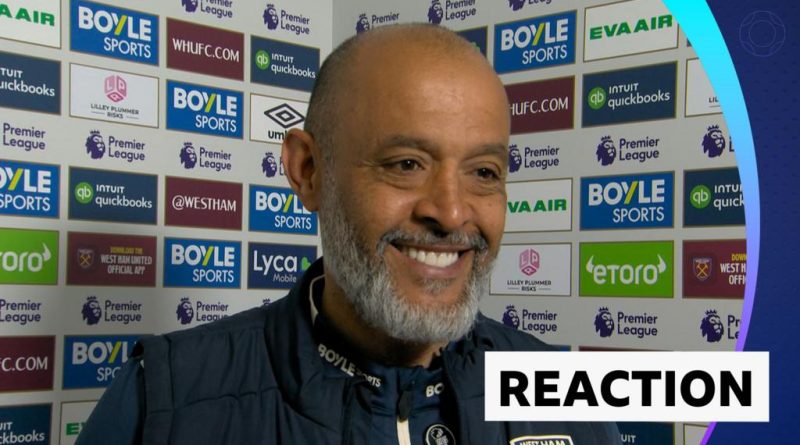 West Ham players celebrating Callum Wilson last-minute goal in a match.