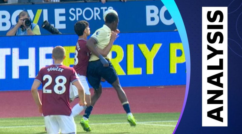 Sports analysts discussing the West Ham penalty decision in a football match.