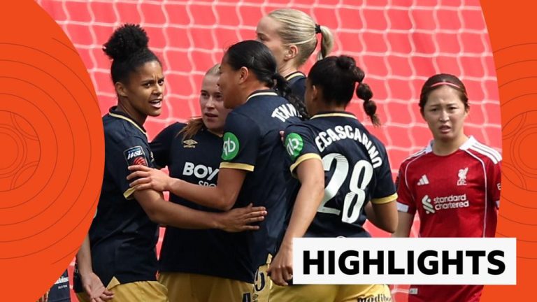 West Ham victory in women's soccer match against Liverpool.