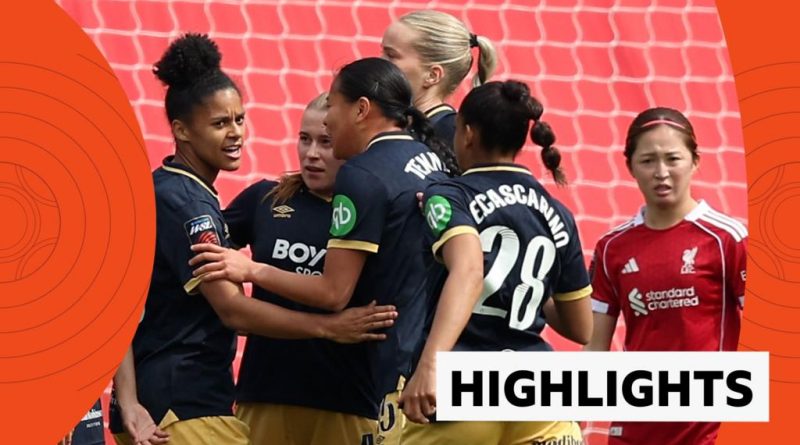 West Ham victory in women's soccer match against Liverpool.
