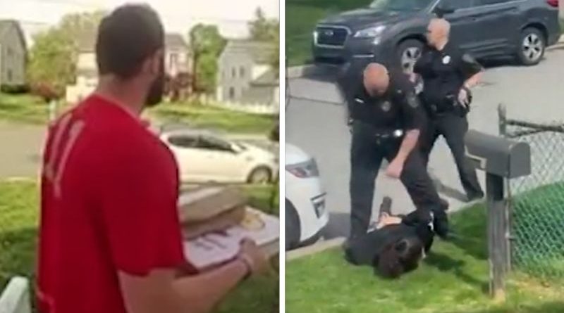 A pizza delivery driver stops a suspect during a police chase.
