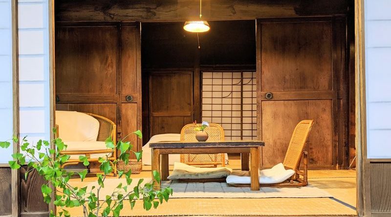 An abandoned house transformed into a guesthouse in Japan's countryside.
