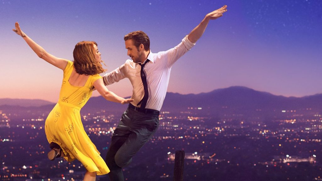 A love story musical scene featuring a couple in a jazz club.