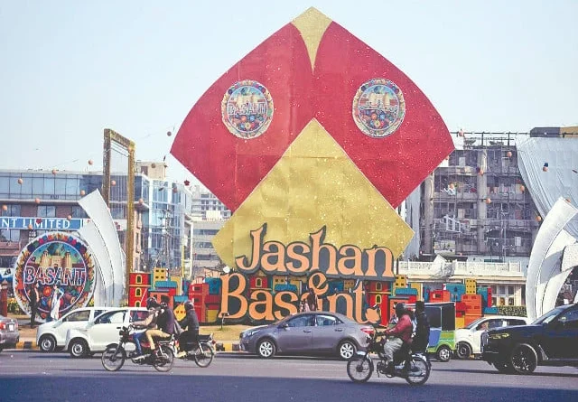 People in professional attire flying kites during Basant festival, highlighting the new Basant kite flying rules.