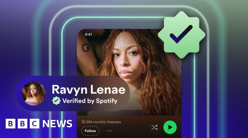 Musicians in a studio working together, highlighting Spotify Verified badges.