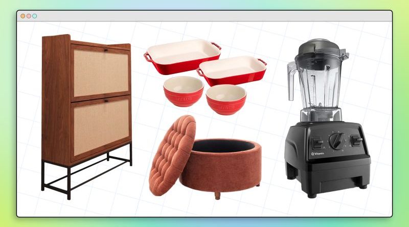 Diverse shoppers enjoying Way Day 2023 sale on home goods.